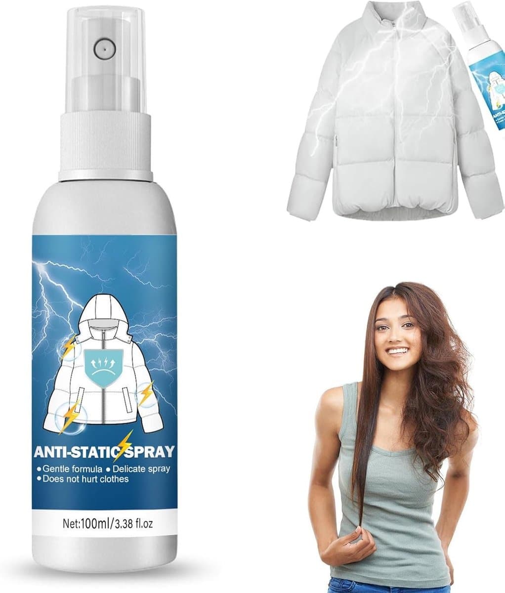 Natuurlijke antistatische spray voor kleding, textiel, meubels en auto - vermindert statische elektriciteit, 100ml — afbeelding 1