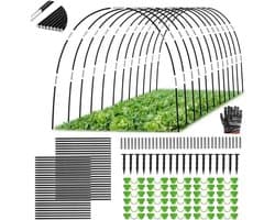 SnelShoppen - 50 Pcs Plant Tunnel Arches voor Verhoogde Bedden - Verwijderbare Folietunnel voor Tuin - Glasvezel, 38 cm, Hoops, Grondankers, Tuinacces