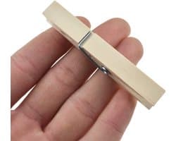 Houten wasknijpers 24 stuks, 7,3 cm, stevig en roestvrij, voor wasgoed en decoratie, niet uit elkaar vallend