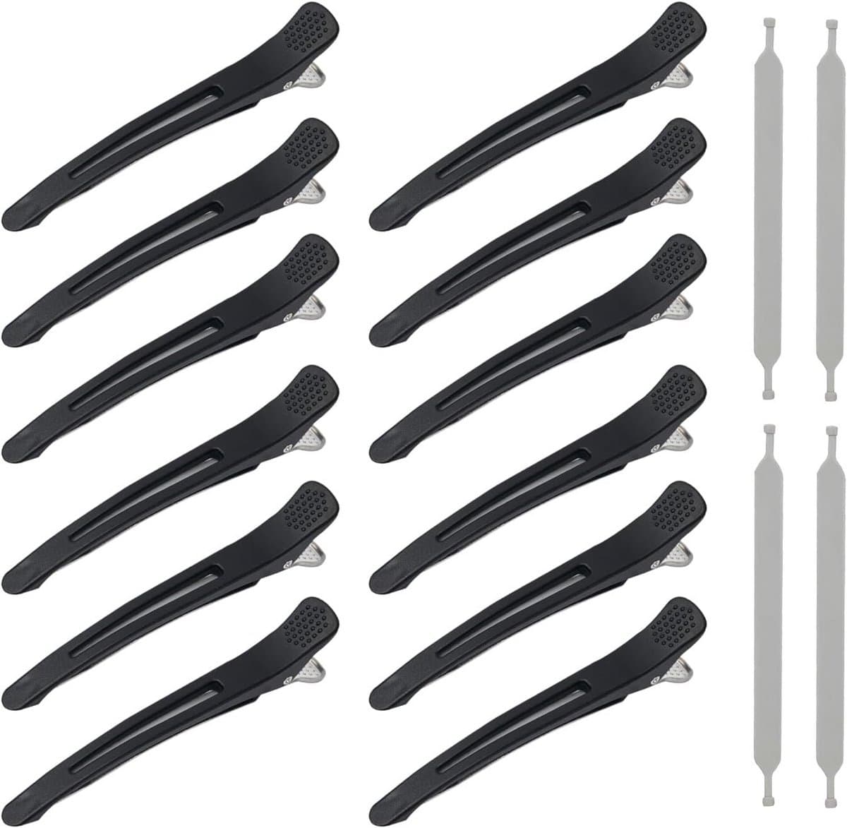 Professionele Haarclips voor Stylen en Knippen - 12 Stuks Duckbill Clips met Siliconen Band — afbeelding 1
