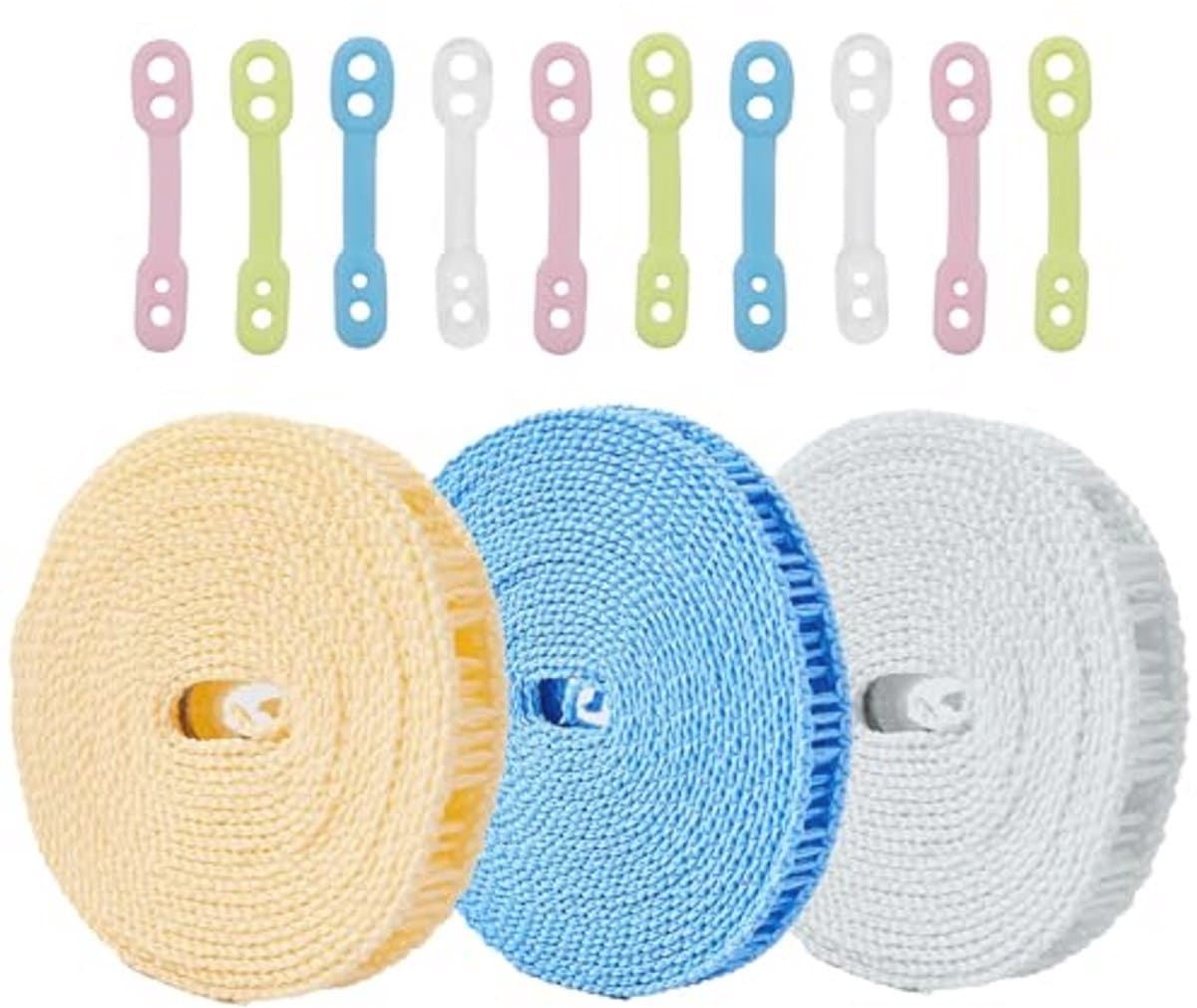 Winddichte Antislip Waslijn 3-Pack - Draagbare 8,0 m Waslijnen voor Binnen en Buiten — afbeelding 1