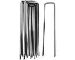 Grondankers U-vormig 150 mm - Galvanische Stalen Bodemhaken voor Onkruiddoek, Grondfleece, Kunstgras, Netten en Afwerking