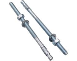 Wig ankers - Metaal pluggen - Bevestigen in beton - Verzinkt staal - M8 x 140mm - Zilverkleurig
