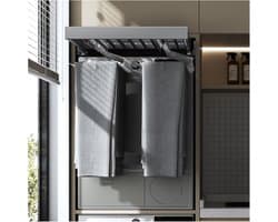 Uittrekbaar Droogrek - Kledingrek Kast - Wassen Drogen - Ruimtebesparend Ontwerp - 714-764 mm - Grijs