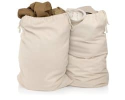 Solidchoice - Waszakken Set van 2, 50 x 75 cm, Katoen met Trekkoord
