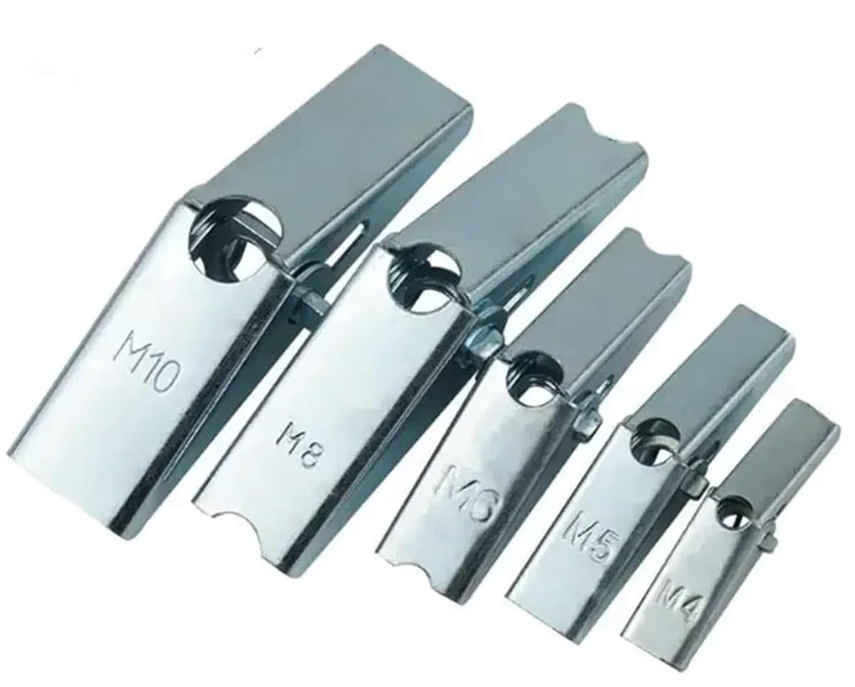 Holle Wand Ankers - Tuimelanker Spouwmuur - Stevig Bevestigen - Veerklem Ontwerp - M8 10 Stuks - Metaal — afbeelding 1