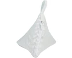 4 stuks - mini waszakjes - set van gaaswaszakjes - witte ritssluiting driehoek 12cm*12cm- Fijne waszak voor in de wasmachine - wit