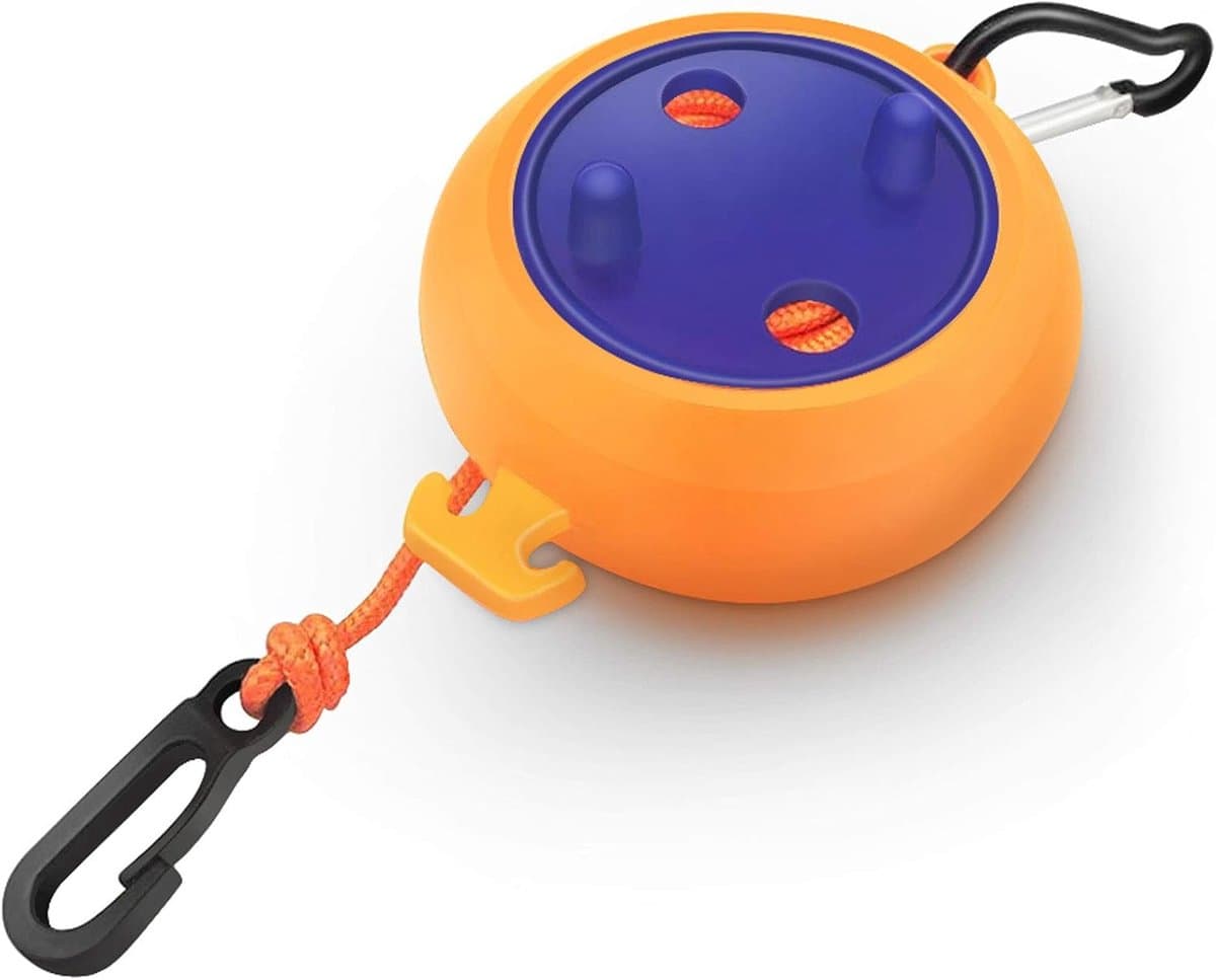 SnelShoppen - Uitrekbare Waslijn 8 Meter - Draagbare Kledinglijn voor Camping, Vakantie, Binnen & Buiten - Verstelbare Drooglijn in Oranje - Lichtgewi — afbeelding 1