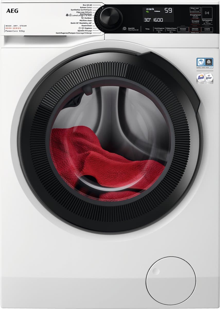 AEG LWR85R966 EcoLine 8000 PowerCare - Was-droogcombinatie - Condensatie - 9 kg - NL-FR — afbeelding 1
