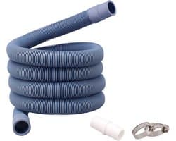 Wasmachine slang- Verlengslang-Universeel-afvoerslang verlengset - Geschikt voor wasmachine vaatwasser - Universeel-1 verlengadapter en 2 slangklemmen-2 meter-afvoerslang voor wasmachine