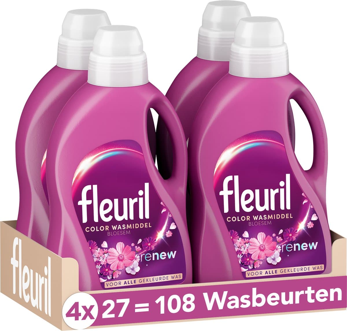 Fleuril Renew Bloesem - Vloeibaar Wasmiddel - Voordeelverpakking - 4x27 Wasbeurten — afbeelding 1