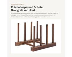 Dailygoods- Droogrek Ruimtebesparend - Opvouwbaar - Serviesdroger - 4-zuilmodel - Composiet Hout - Makkelijk te Reinigen - Vaatdroger
