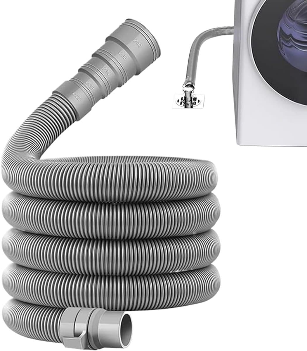 Afvoerslang verleng - Afvoerslang - wasmachineslang - met slangklemmen en afvoerslang verbindingsstuk - Knipbaar - voor wasmachine en vaatwasser - Ø28–42mm - 1 meter — afbeelding 1