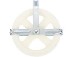 Kledinglijn Rol - Waslijn Wiel - Buiten Drogen - Roestvrij Weerbestendig - 5 inch Diameter - Wit