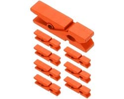 Houten mini-wasknijpers 3,5 cm - 50 stuks in oranje