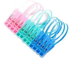 12 stuks- Wasknijpers-wasknijpers kunststof -wasknijpers groot-wasknijpers plastic -Badlaken Knijpers -Strandlaken Knijpers-Handdoek Knijpers-Voor dagelijks wasgoed, strandhanddoek, badhanddoek--Winddicht- Anti Slip-drie kleuren