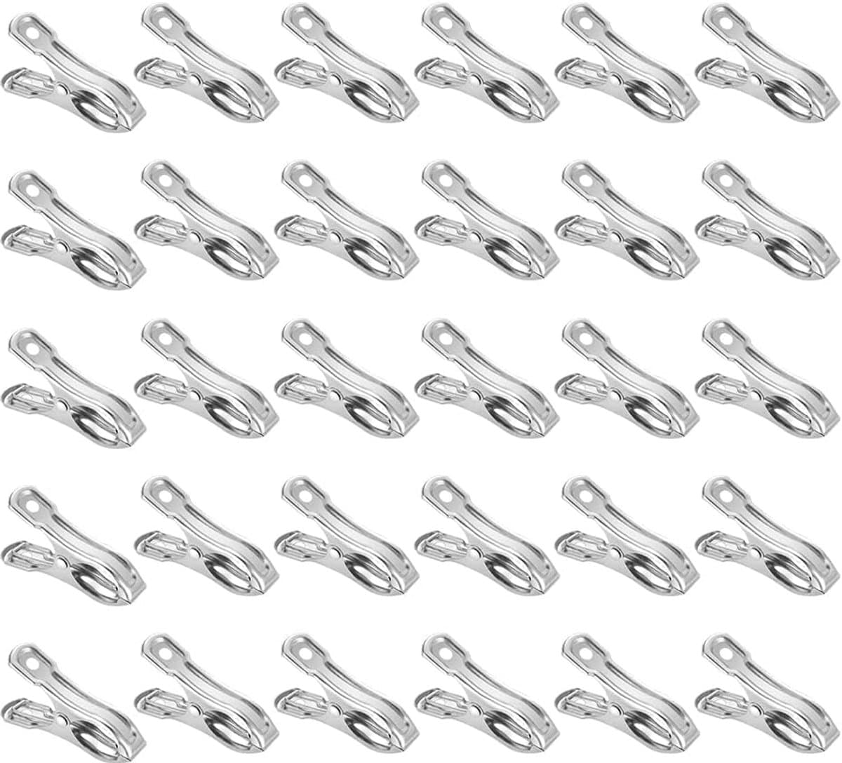 30 stuks- Wasknijpers-wasknijpers metaal -wasknijpers groot-wasknijpers roestvrij staal -Badlaken Knijpers -Strandlaken Knijpers-Handdoek Knijpers-Voor dagelijks wasgoed, strandhanddoek, badhanddoek--Winddicht- Anti Slip-5.5cm — afbeelding 1