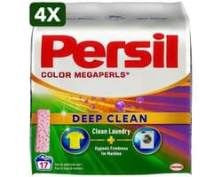 4 x Persil Color Megaperls - Deep Clean - Waspoeder - Gekleurde Was - 17 Wasbeurten