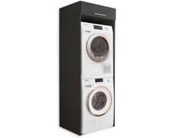 Wasmachinekast - Drogerkast Overbouw - Ruimte Besparen - Stapelbaar Ontwerp - 67.5 x 200 cm - Antraciet