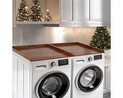 Wasmachine Aanrecht - Droger Werkblad - Wasruimte Organiseren - Met Randbescherming - 54 inch Breed - Houtkleur