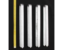 SnelShoppen - Pack van 4 Galvaniseerde Grondankers XL voor Rozenbogen 30 cm Heringe Grondpinnen Bevestigingsset voor Tuin, Spalier en Obelisk