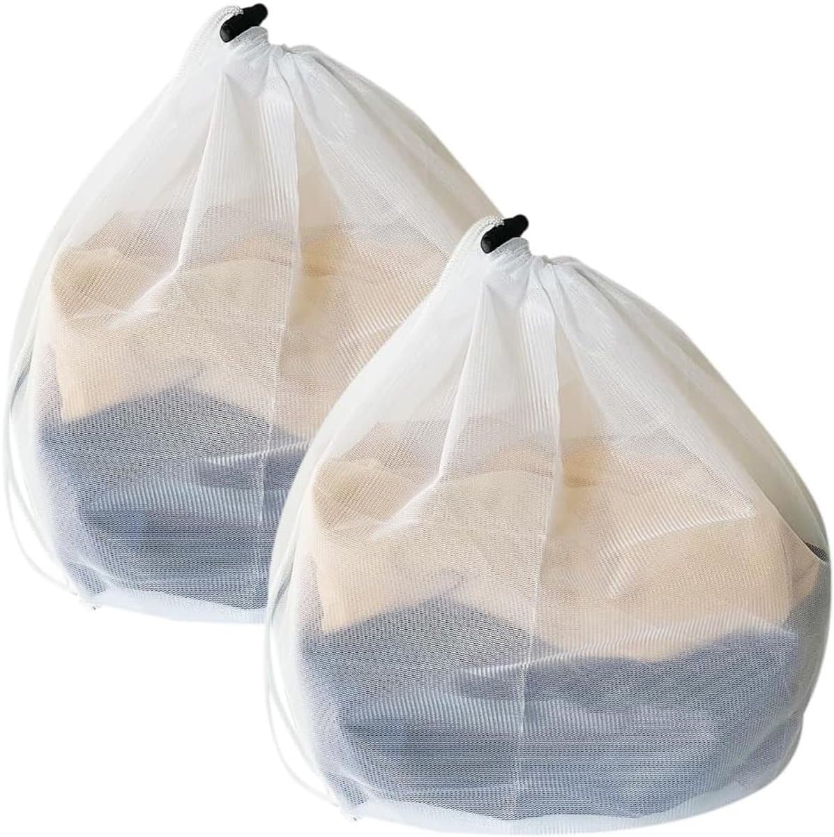 Wasnetjes met ritssluiting - Rood - 30 x 40 cm - Polyester waszakken met trekkoord - Voor delicate was — afbeelding 1