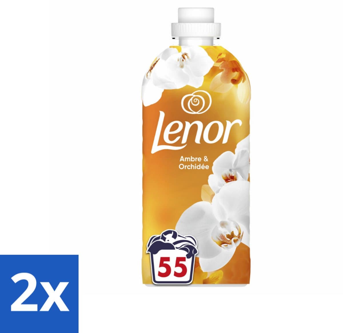 2 x Lenor - Wasverzachter - Amber & Orchidee - Fris & Zacht - 55 Wasbeurten - Wasverzachter - Lenor - Amber & Orchidee - Geur - Frisheid — afbeelding 1