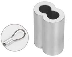 Draadkabel 50 Stuks - Aluminium Kabeldraad - Zilveren Krimpring-Hulsklem - Geschikt voor Hondentouw/Waslijn - Diameter 8 mm - Laag Gewicht/Hoge Prestaties - Staaldraad