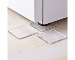 SnelShoppen - Anti-Vibratie Ondersteuning, Siliconen Anti-Slip Mat voor Wasmachine, Universele Rubber Voetpad, Geluidsdemper met Anti-Slip, Transparan