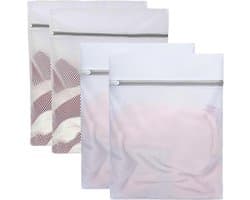4-delige wasnetten voor de wasmachine, grote 50 x 60 cm waszakken met rits, ideaal voor shirts, jassen en handdoeken