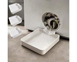3 Stuks Lekbak Wasmachine 17,8x17,8cm Wit - Universele Opvangbak voor Wasmachine & Vaatwasser - Afvoerbak - Onderdelen Voor Wasmachines - Lekbeveiliging - Lekbak - Eenvoudig te Reinigen - Beschermt Vloer & Meubels tegen Waterschade