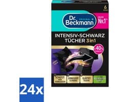Dr. Beckmann - Kleurverzorging - Intensive Black 2 in 1 - Donkere Was - 6 Doekjes - Voordeelverpakking - 24 stuks