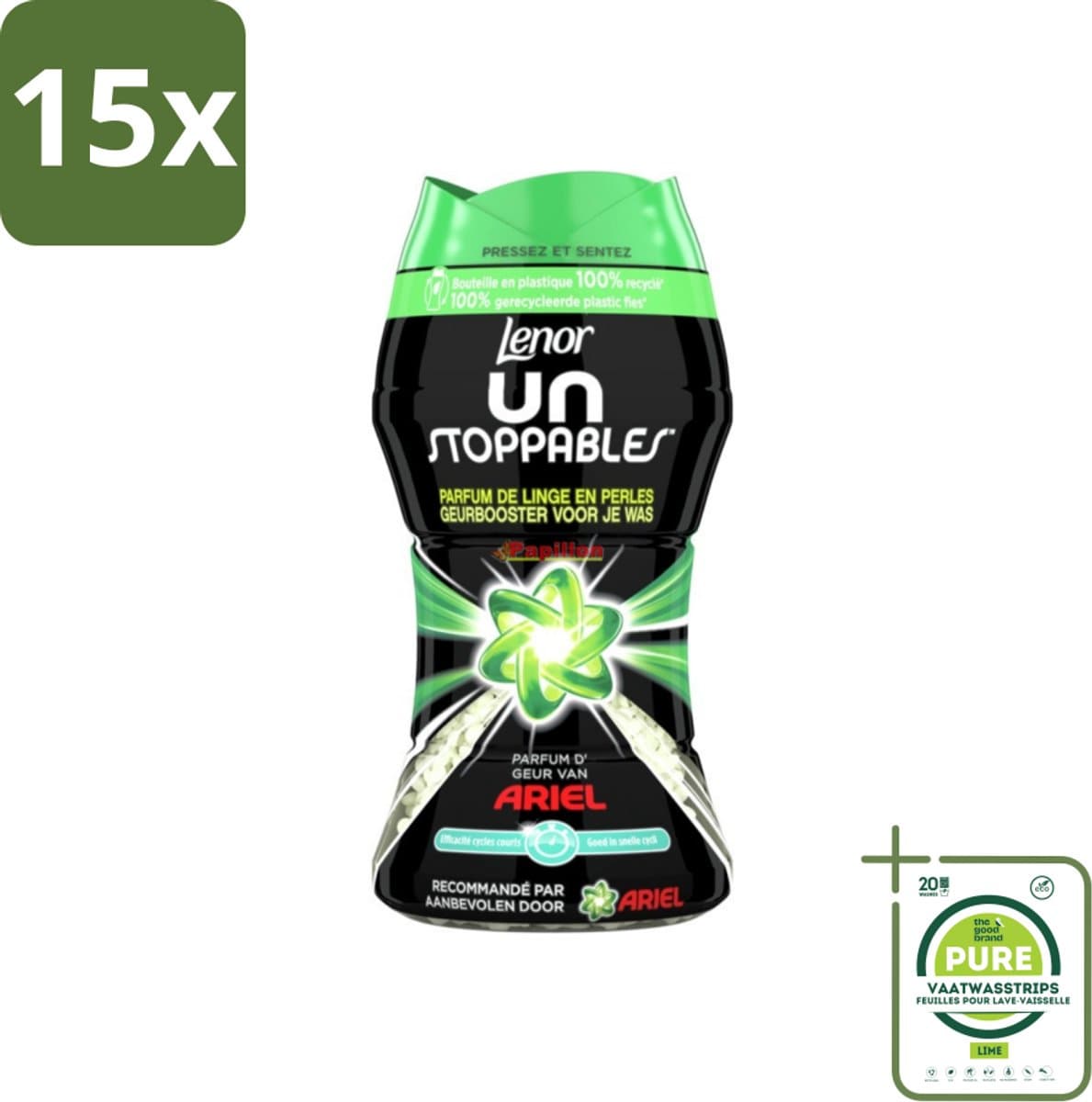 15 x Lenor Unstoppables - Geurbooster - Parfum van Ariel - 11 Wasbeurten - Grootverpakking - Wasverzachter - Geur - Geurboost - Langdurige Geur - Ariel — afbeelding 1