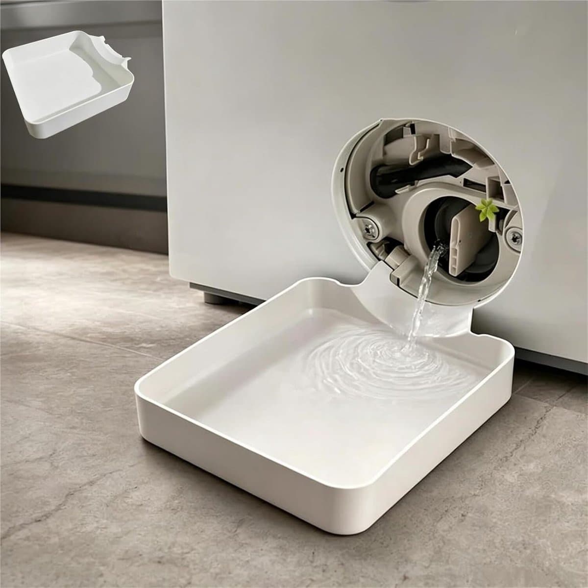 KZQ Universele Waterdichte Antislip Lekbak Voor Wasmachine Met Opstaande Rand – Geschikt Voor Voorladers En Wasdroger (1 Stuk) — afbeelding 1