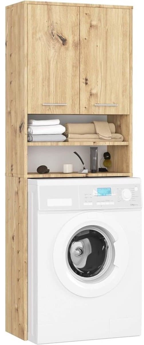 Wasmachine Ombouwkast - Hoge Kast Wasmachine - Ruimte Benutten - Met 2 Deuren - 64 x 180 x 30 cm — afbeelding 1