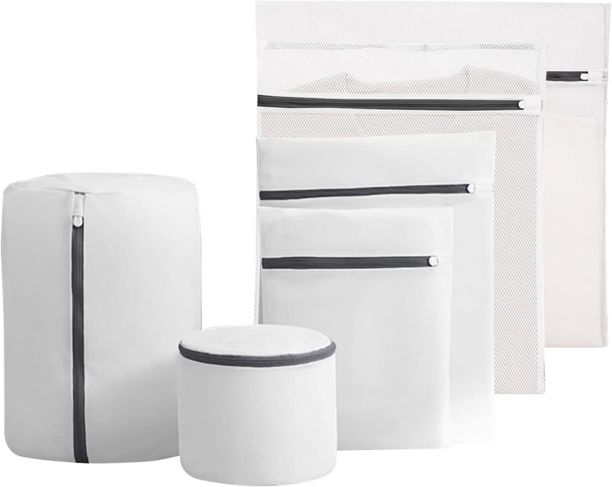 Set van 6 Herbruikbare Wasnetten met Rits voor de Wasmachine, Duurzame Mesh Waszakken voor Kleding, Ondergoed en Sokken (60x60/60x50/50x40/40x30/30x20/15) — afbeelding 1