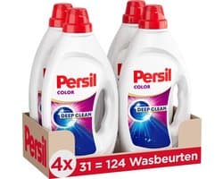 Persil Gel Color - Vloeibaar Wasmiddel - Gekleurde Was - 4 x 31 Wasbeurten - Voordeelverpakking