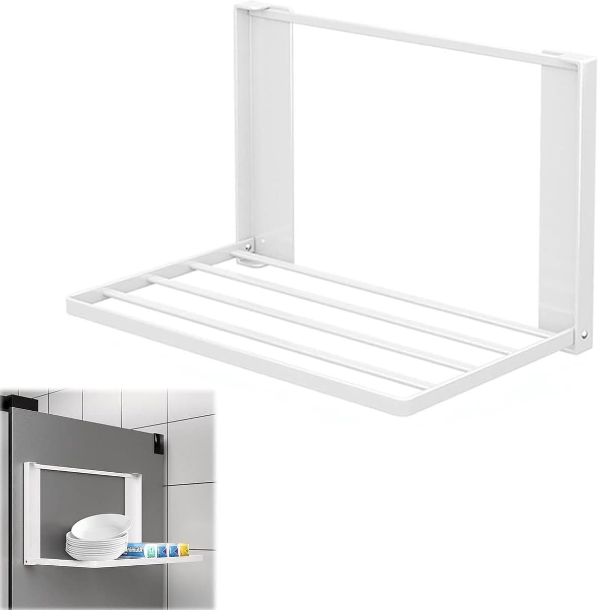 Uitbreidbaar Magnetisch Droogrek 41x25cm, Inklapbaar Plankhouder voor Wasmachine, Ideaal voor Wasruimte en Keuken Organisatie — afbeelding 1