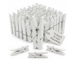 Dailygoods- Wasknijpers Hout 72 Stuks - Mini Wasknijpers - Decoratieve Klemmen - Knutselen - DIY Projecten - Creatieve Tafeldecoratie - Knijpers