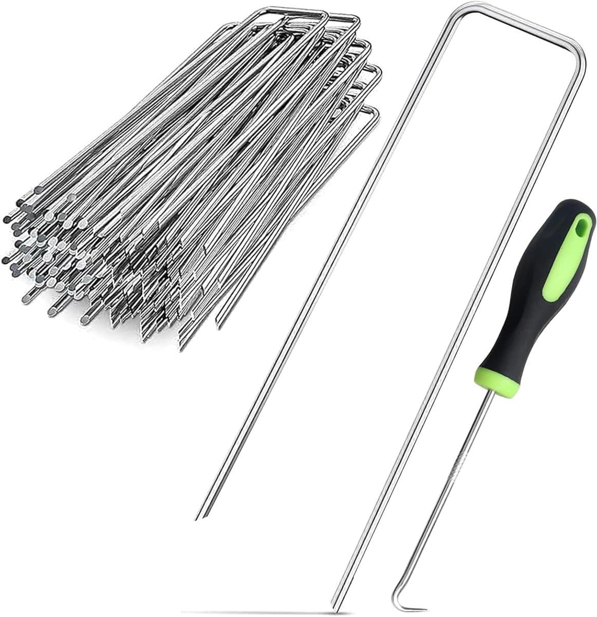 SnelShoppen - Pack van 50 Grondankers, Stevige Stalen Tentstaken, Anti-Roest Haringen voor Tuin, Camping, Fleece en Schutting, Inclusief 1 Stuk 45° Ge — afbeelding 1