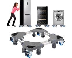 Wasmachine Verhoger op Wielen – Verstelbaar 53-68 cm – Anti-Trilling – 400 kg Draagkracht — afbeelding 1