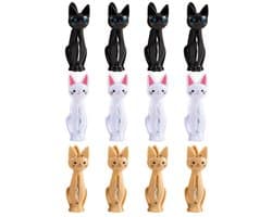 Cosensi- Kattenklem 12 Stuks - Lichtgewicht - Winddicht - Antislip - Kledingclips - Handdoekclips - Stevige Clips - Wasknijpers