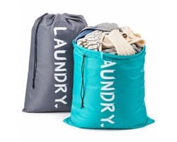 BOTC Waszakken - 60*90cm Waszak Groot - Set van 2 stuks - Waszak Wasmachine - Laundry bag - Blauw en Grijs — afbeelding 1
