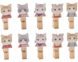 Houten Clips - Fotoclips Wasknijpers - Decoratie Ophangen - Natuurlijk Hout - 3.5 cm - Niet gespecificeerd