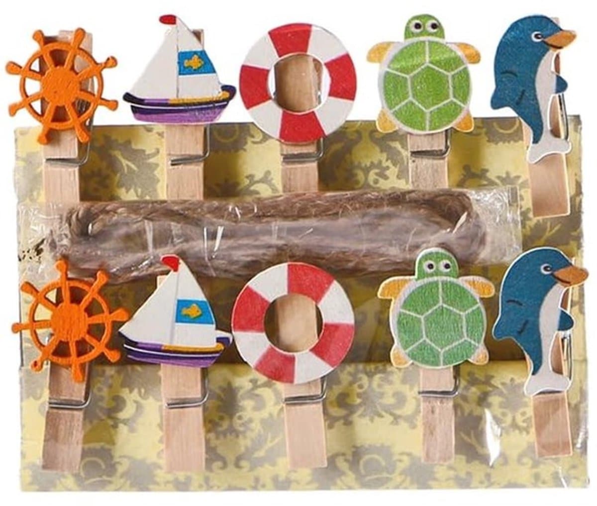 Dailygoods- Houten Knijpers 10 Stuks - Mini Wasknijpers - Fotoklemmen - Paperclips - Berichtklemmen - Decoratieklemmen — afbeelding 1