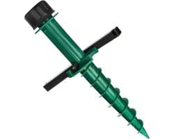 parasolhouder om in te schroeven - grondhuls voor de tuin - basis voor parasols - grondpen - licht kunststof paraplustandaard (groen)