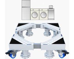 Universal support for washing machine and refrigerator - adjustable and movable telescopic support for heavy appliances such as washing machines, refrigerators, and dryers.