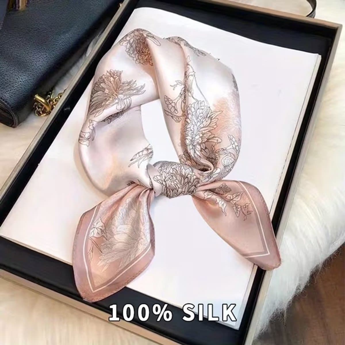 Sjaaltje - Scarf- Accessories - Dames- Bandana's- Halsdoek - Zijde - Moerbei - Roze — afbeelding 1
