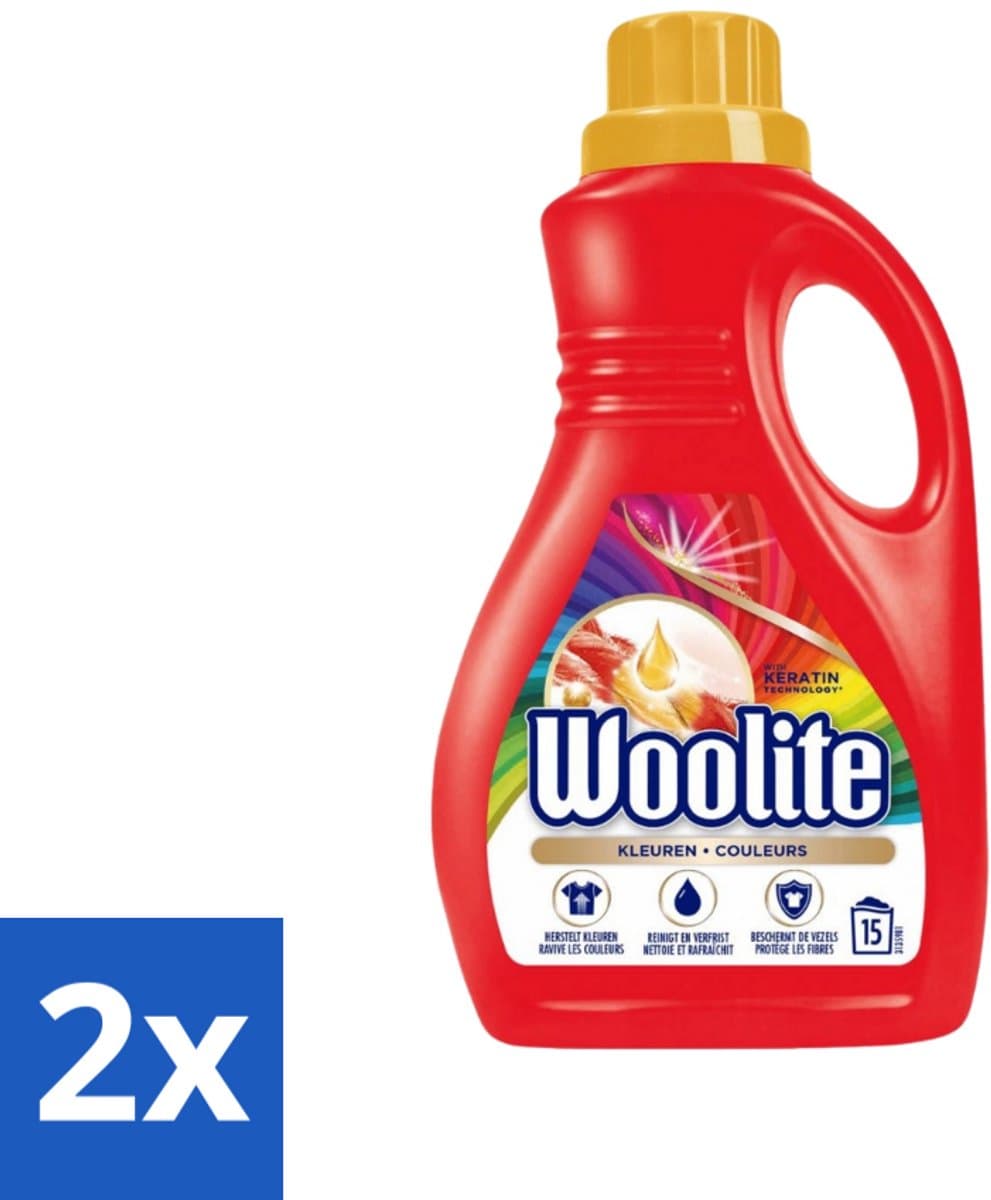 2 x Woolite Color - Vloeibaar Wasmiddel - Met Keratine - Gekleurde Was - 15 Wasbeurten - 0,9L - Wasmiddel Voor Gekleurde Kleding - Kleurwasmiddel - Wasmiddel Met Keratine - Wasmiddel Voor Zachtheid - Wasmiddel Voor Kleurbehoud — afbeelding 1