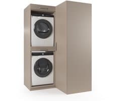 Wasophoogte® Wasmachine Kast London - Wasmachine verhoger - Wasmachine ombouw - 700(D)*1365(B)*2110(H) mm - Taupe